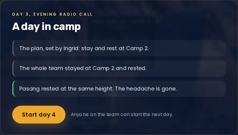 Picture of the game: The day report