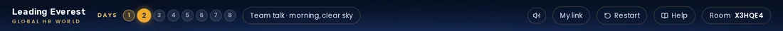 Picture of the game: The top bar